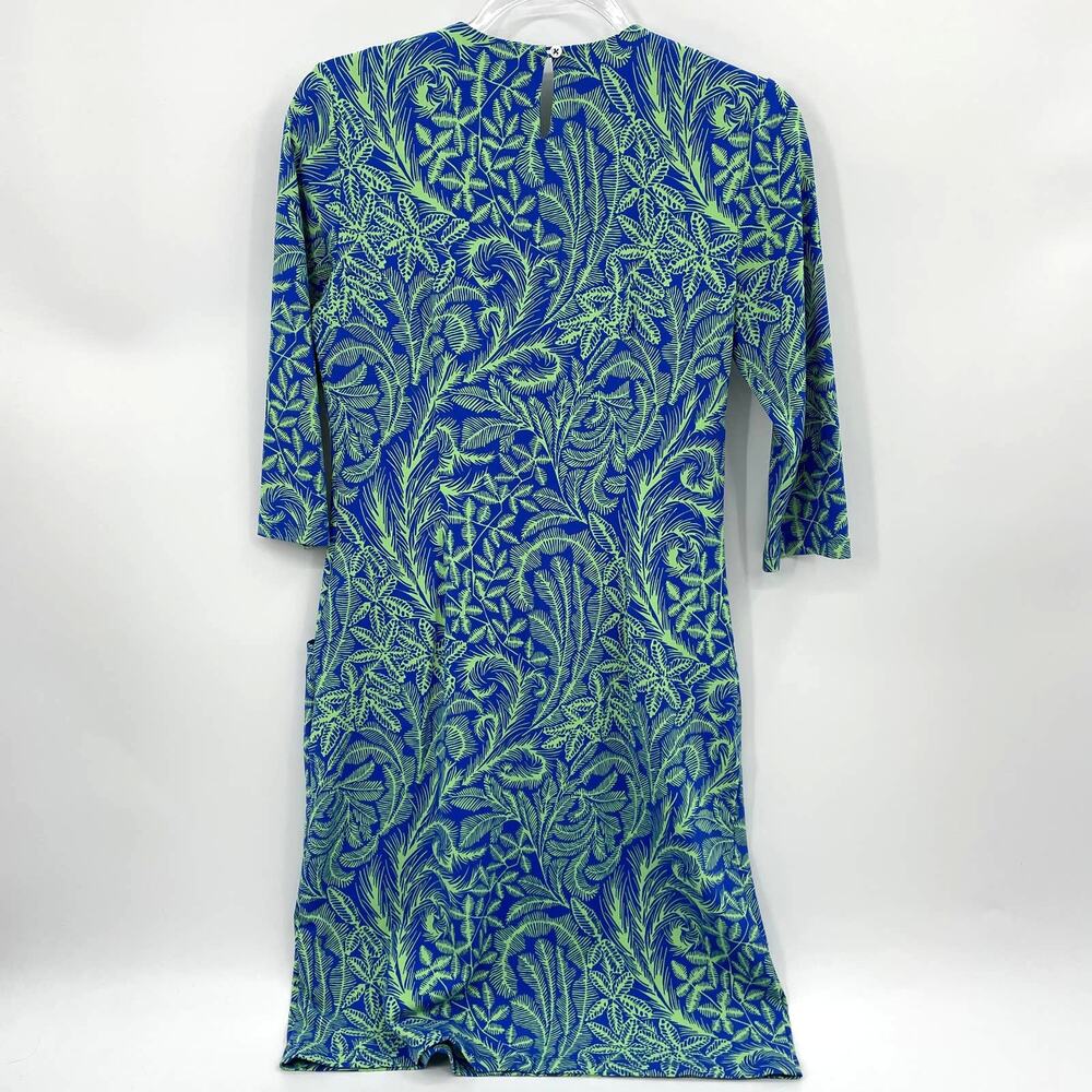 J MCLAUGHLIN Carly Dress Womens Size S Palm Print Sheath 3/4 Sleeve Catalina - Picture 3 of 12